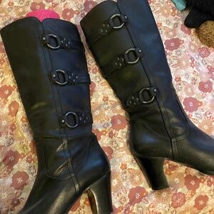 Black Leather boots DSW